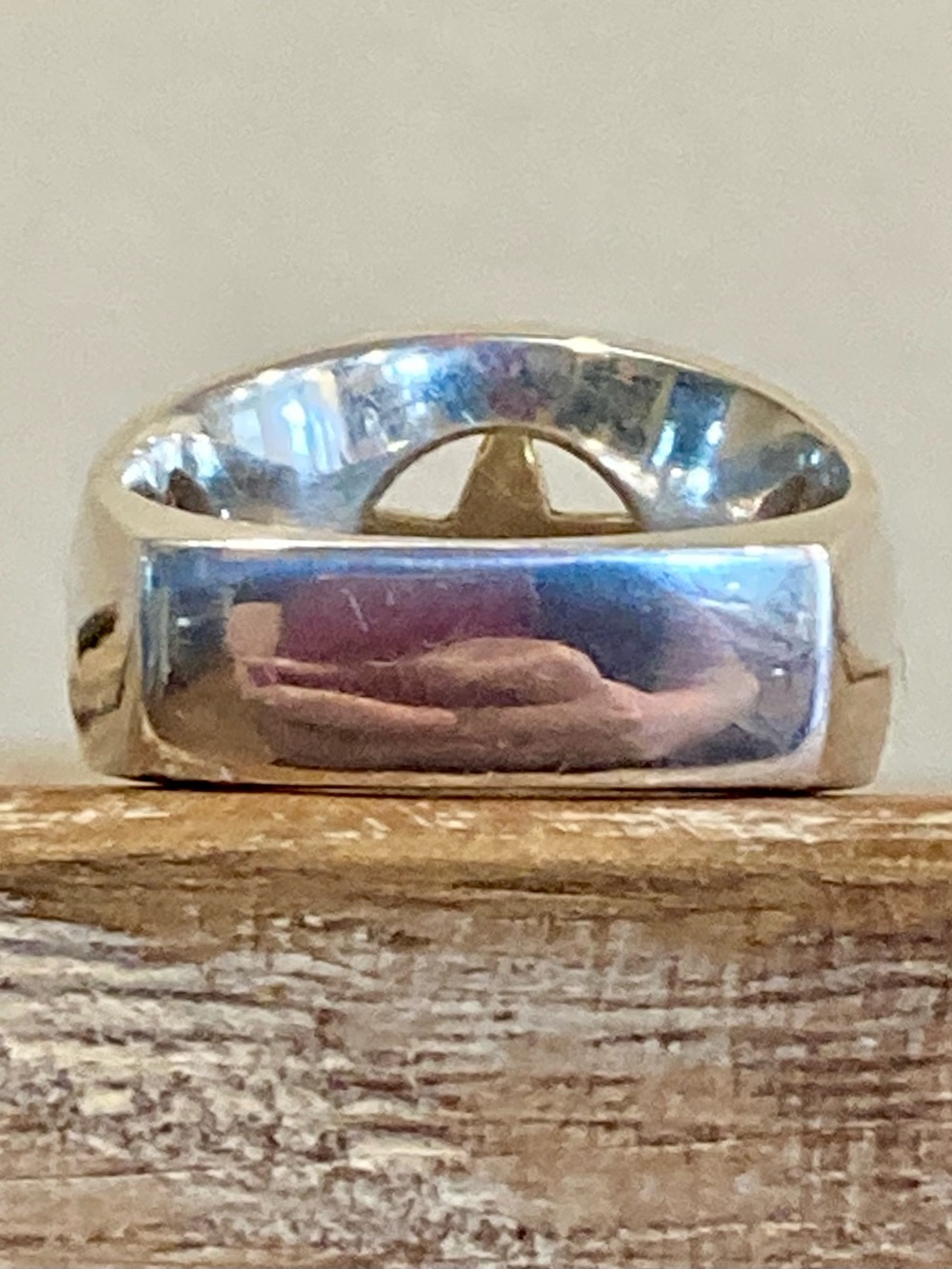 Sterling Silver & 14K Gold Lone Star Signet Ring Size 9.25 19 Grams - Picture 5 of 17